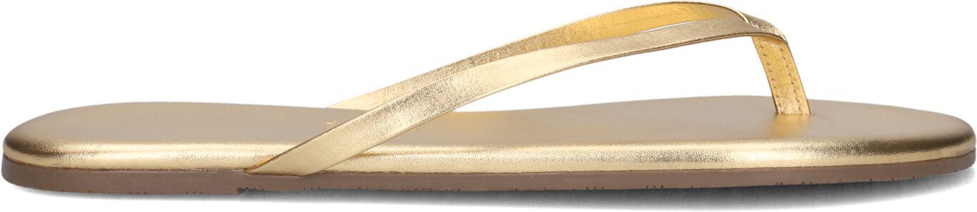 TKEES Teenslippers Dames Metallics, Maat: 40, Materiaal: Leatherlook, Kleur: Goudkleurig afbeelding