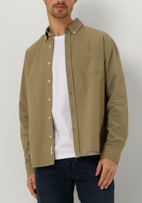 Olijf FORÉT Overshirt BUSH SEERSUCKER SHIRT - large