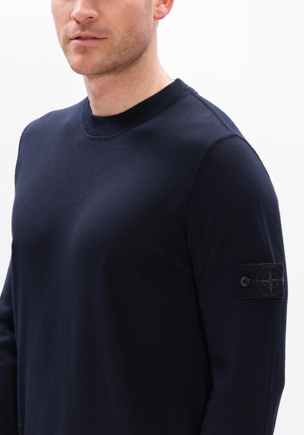 Donkerblauwe STONE ISLAND Trui CREW NECK - large