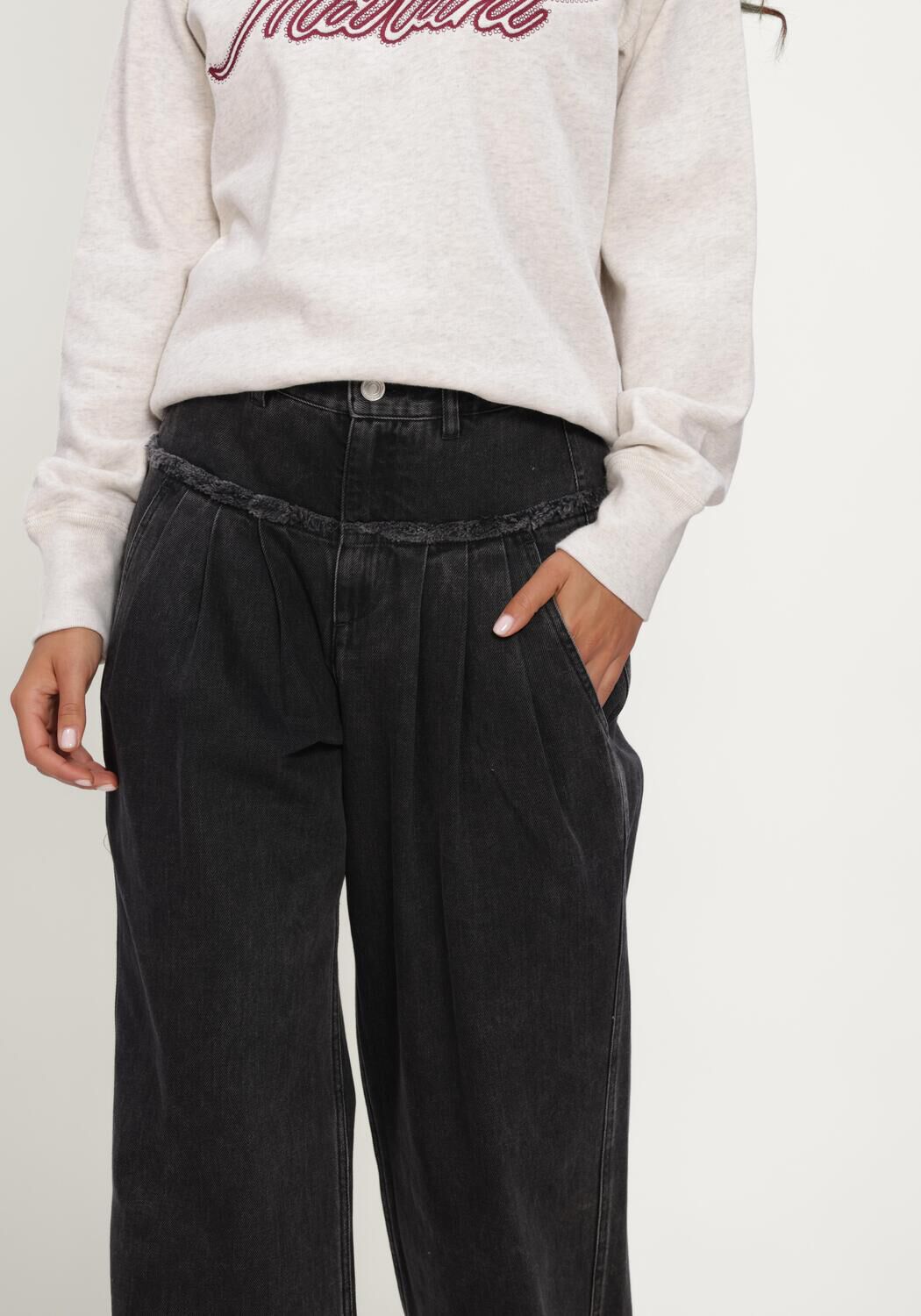 Antraciet ISABEL MARANT Wijde broek INIZA PANTS - large