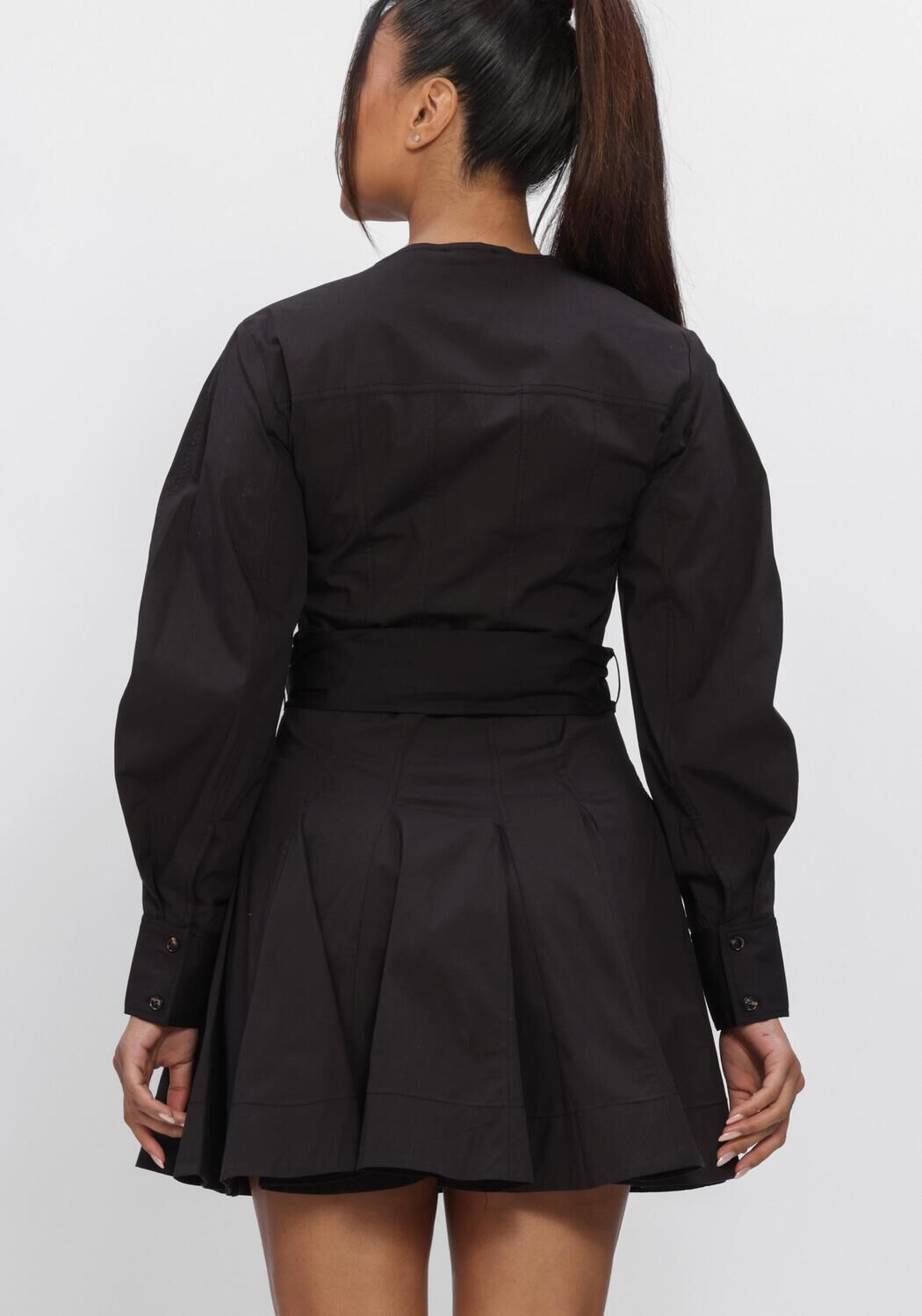 Zwarte GANNI Mini jurk MINI SHIRT DRESS - large