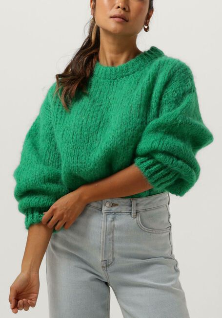 Groene AMERICAN DREAMS Trui LEONNIE ALPACA PULLOVER - large
