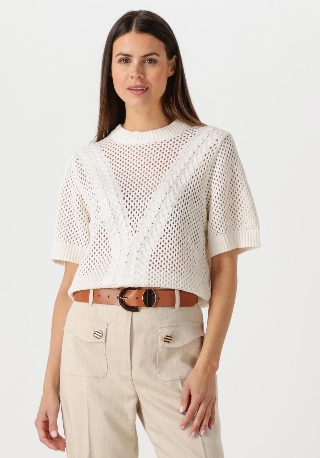 Aimee the Label Sweater Dames Kyarap, Maat: L, Kleur: Gebroken wit