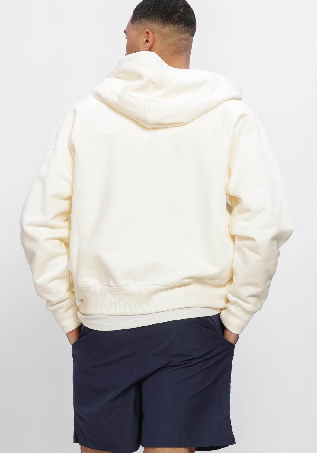 Ecru AMI PARIS Vest SMALL EMBOSSED ADC HOODIE WITH ZIP - large