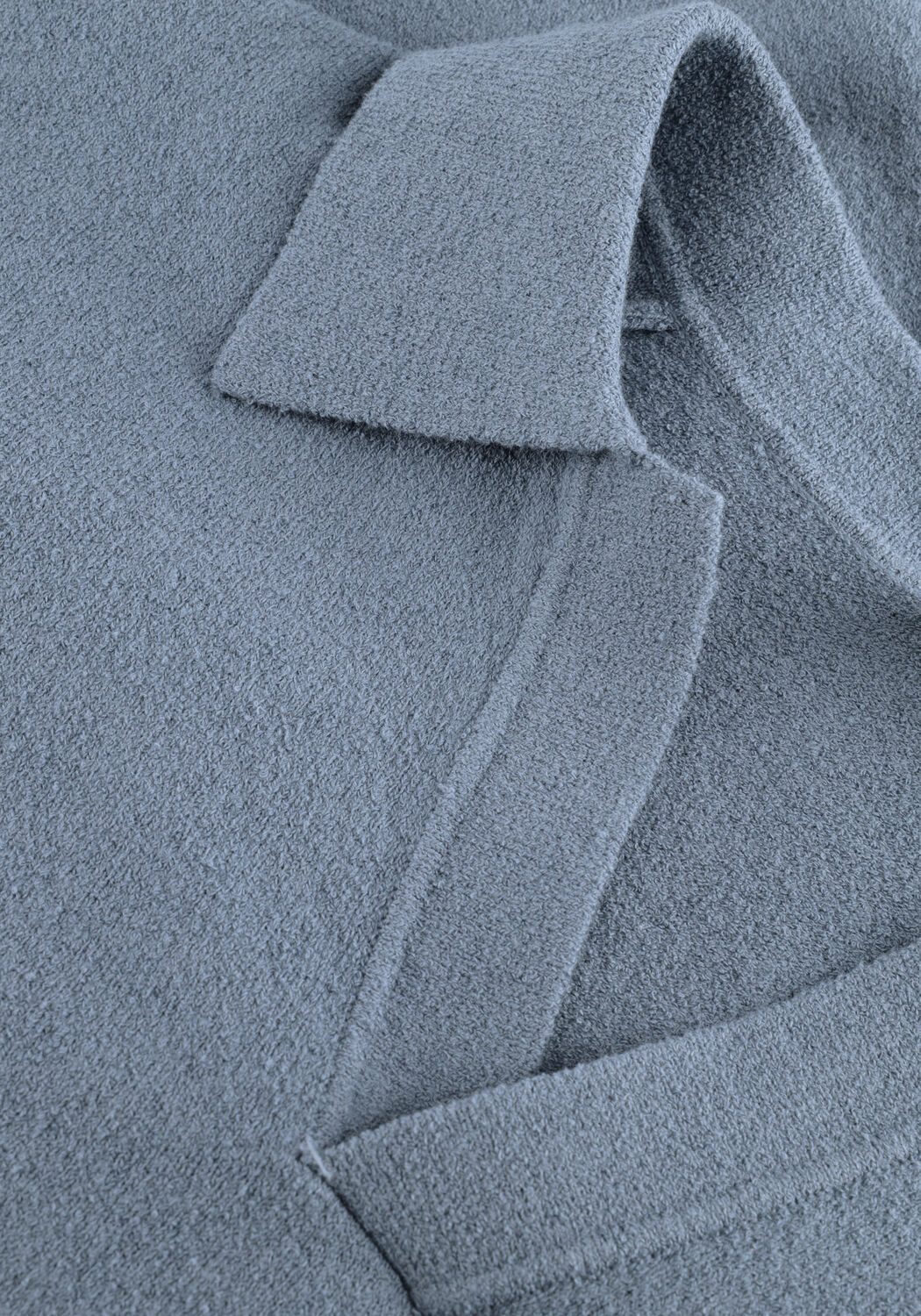 Blauwe PROFUOMO Polo POLO OPEN COLLAR COTTON CREPE - large