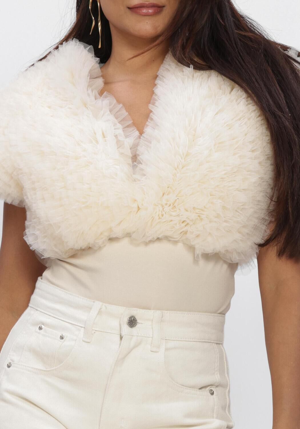 Beige HAUTE L'AMITI&Eacute; Top NEW FUNKY BODYSUIT - large