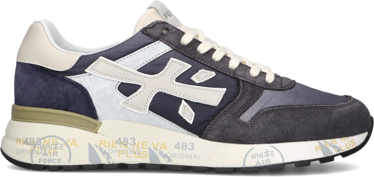 Premiata Lage Sneakers Heren Mick, Maat: 41, Materiaal: Suède, Kleur: Blauw
