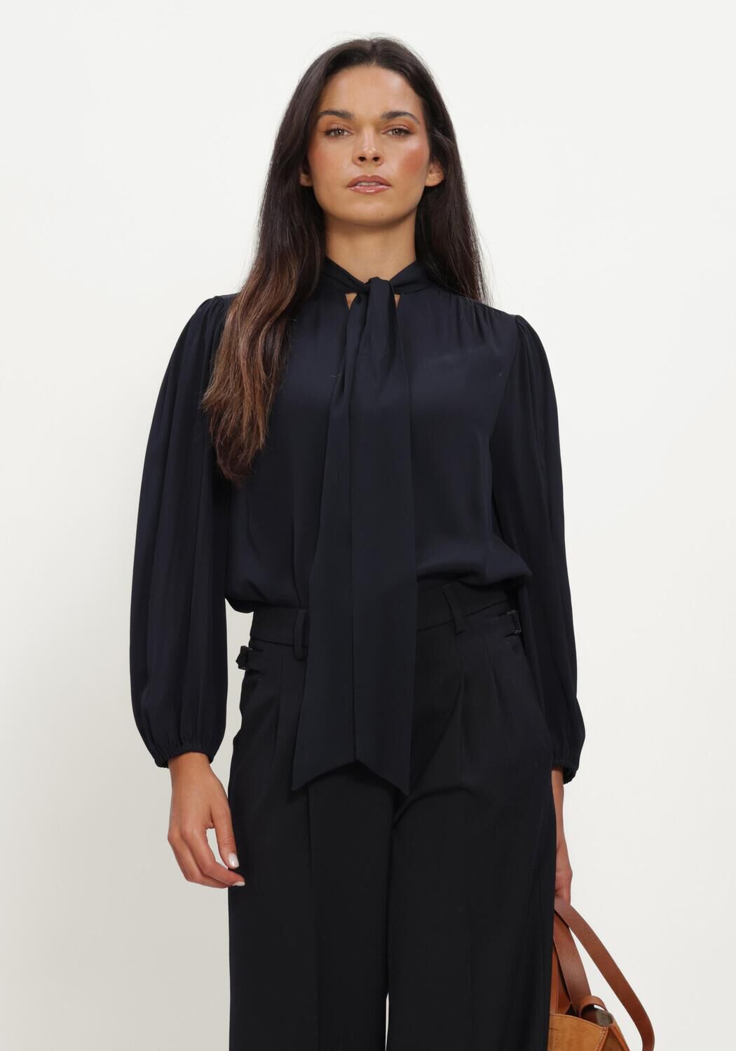 Donkerblauwe LUISA CERANO Blouses SCHLUPPENBLUSE AUS SEIDEN-MIX - large