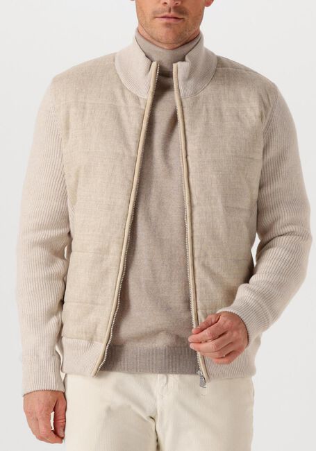 Beige GRAN SASSO Truien/vesten JACKET C FLANELLA - large