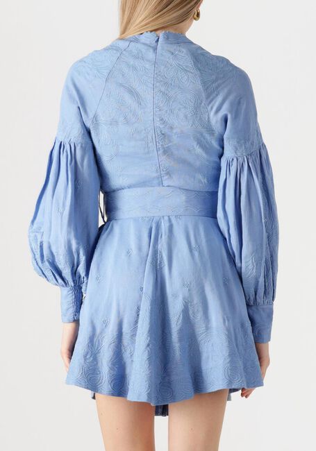 Lichtblauwe SCARLETT POPPIES Mini jurk BERITE SHORT DRESS - large