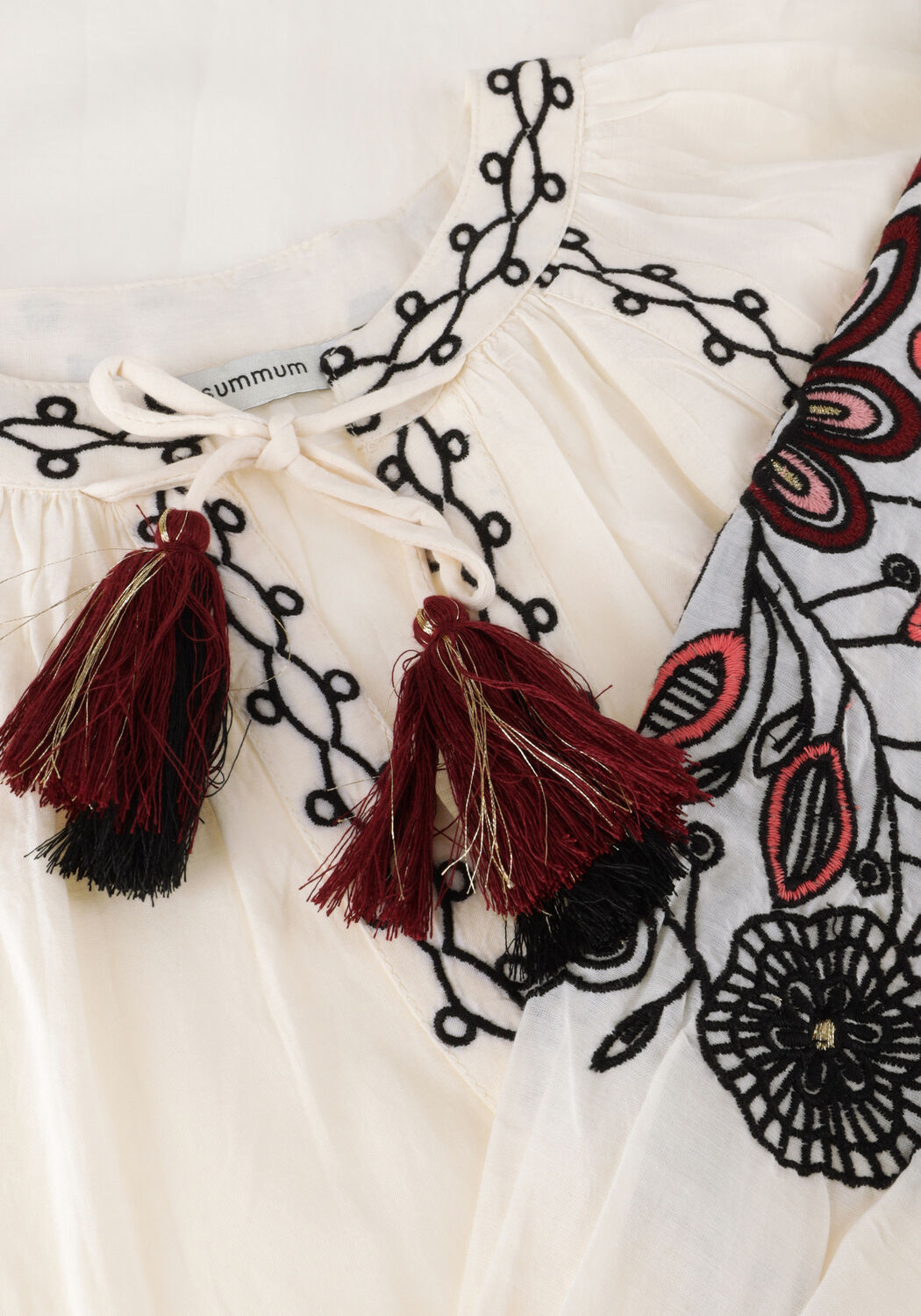 Gebroken wit SUMMUM Blouses TOP SUSHI VOILE EMBROIDERY - large