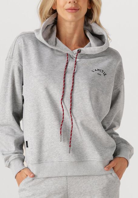 Lichtgrijze HAUTE L'AMITIÉ Sweater MINI CURVE HOODIE SWEAT - large