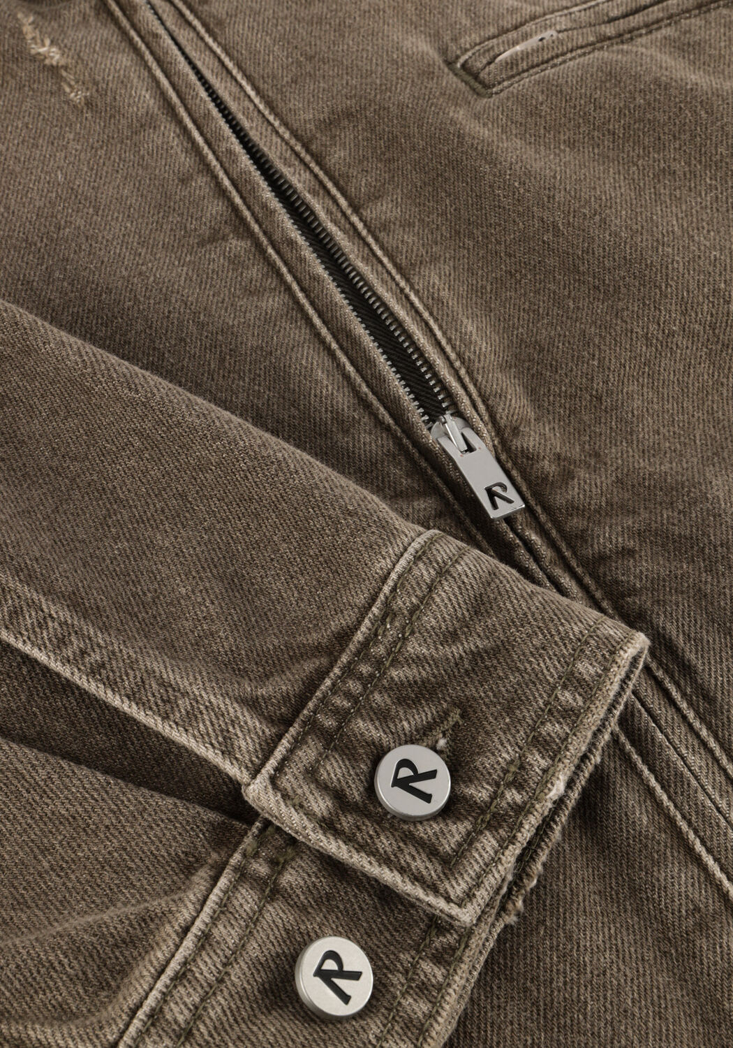 Khaki REPRESENT Overshirts COLLARED DENIM JACKET - large