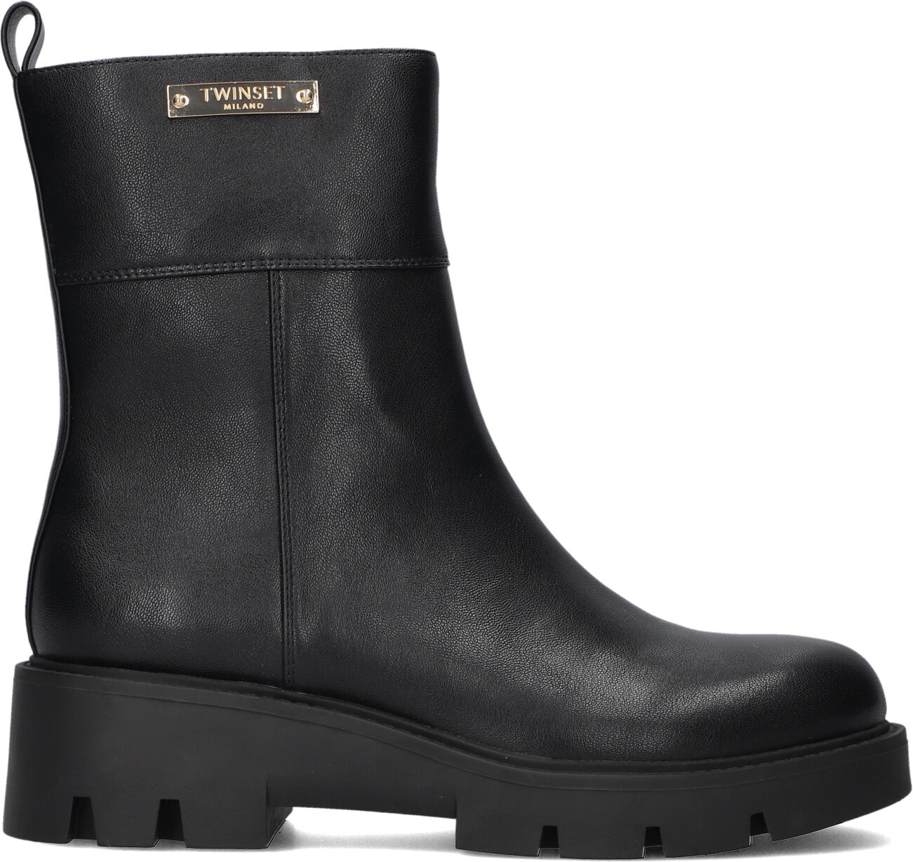 Twinset Milano Enkelboots Dames 242tcp056, Maat: 38, Materiaal: Leer, Kleur: Zwart