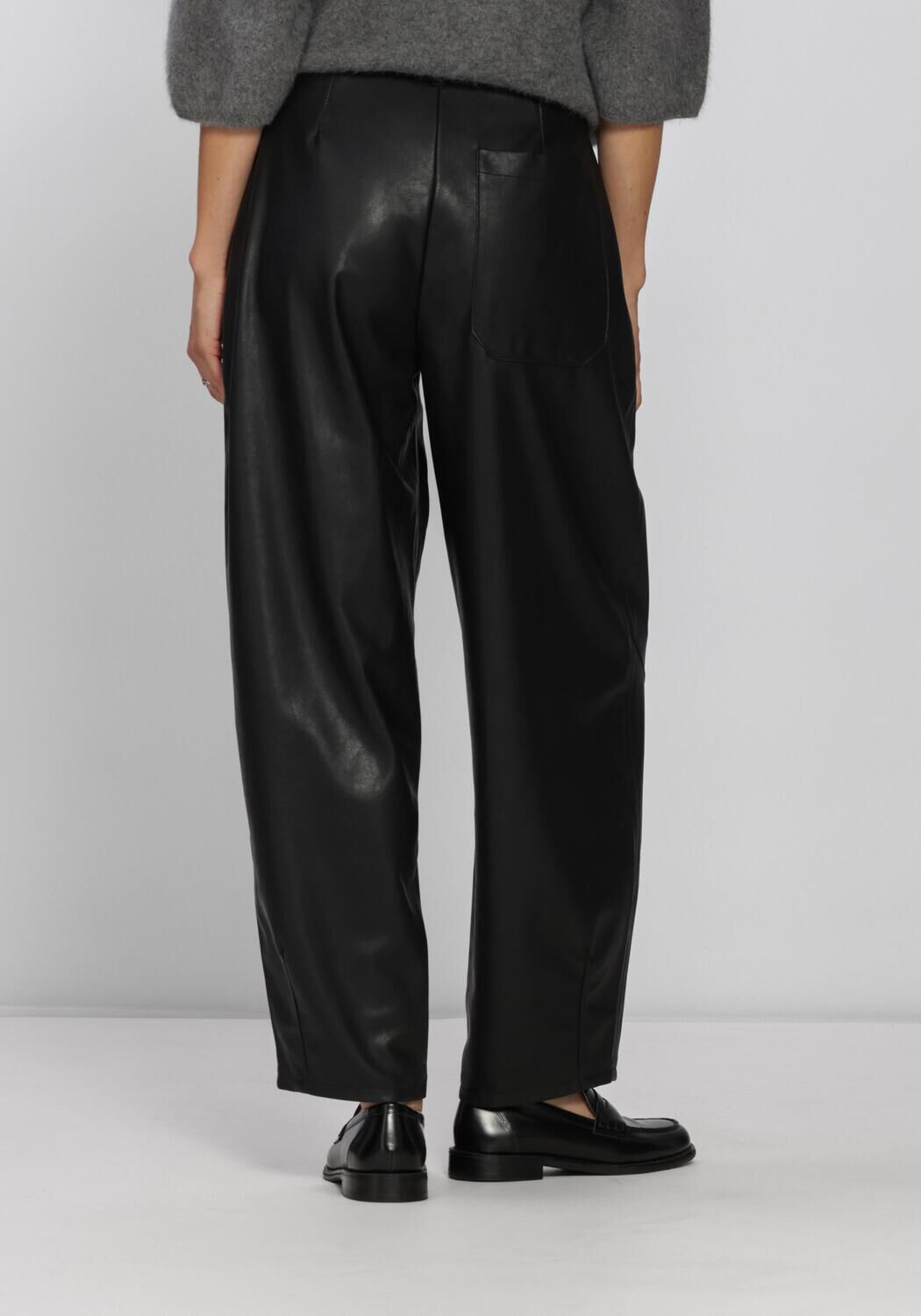 Zwarte KNIT-TED Wijde broek ALBA PANTS - large
