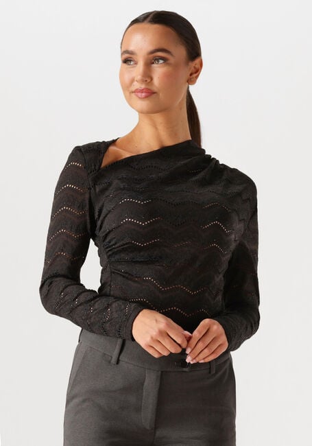 Zwarte HAUTE L'AMITI&Eacute; Blouses LACE DRAPE NECK BLOUSE - large