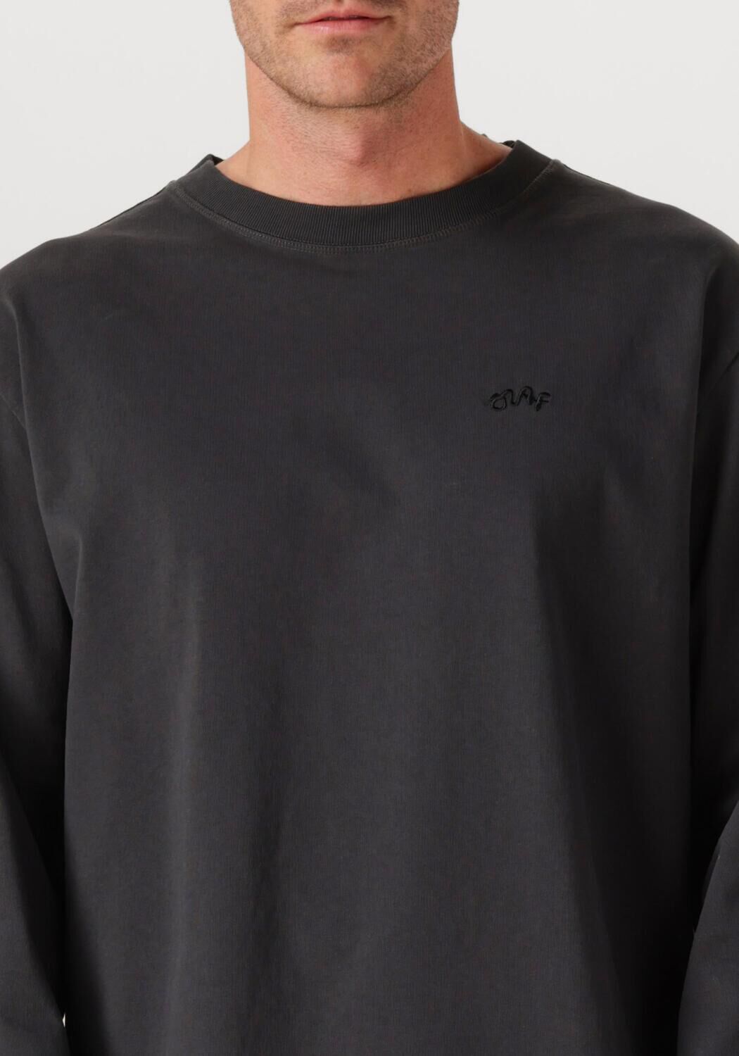 Donkergrijze OLAF HUSSEIN T-shirt SIGNATURE LS TEE - large