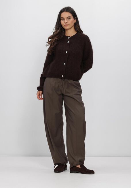 Bruine SECOND FEMALE Vest ANDREA KNIT RIB LS CARDIGAN - large
