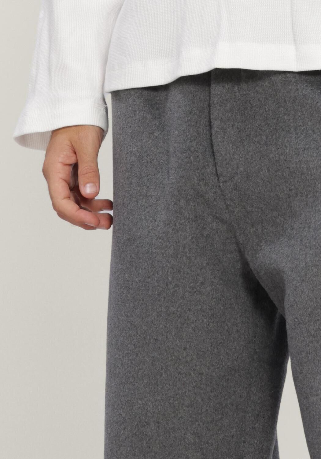 Grijze HOPEIUM Wijde broek WINTER WOOLY TOURSERS GREY MELANGE - large