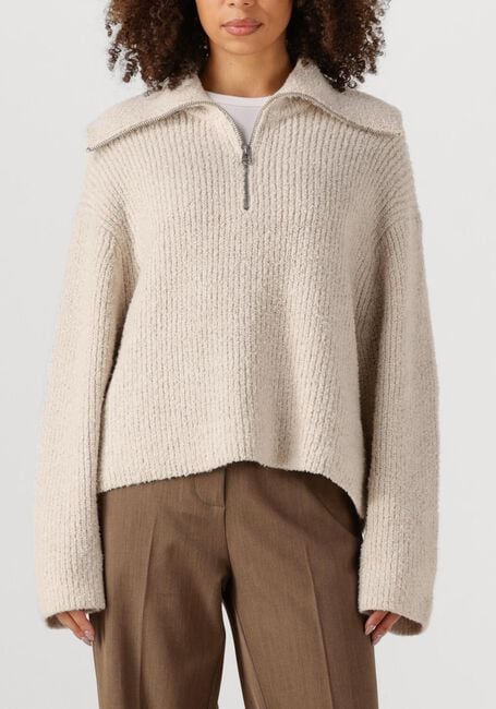 Beige SECOND FEMALE Coltrui GERDA KNIT ZIP COLLAR - large
