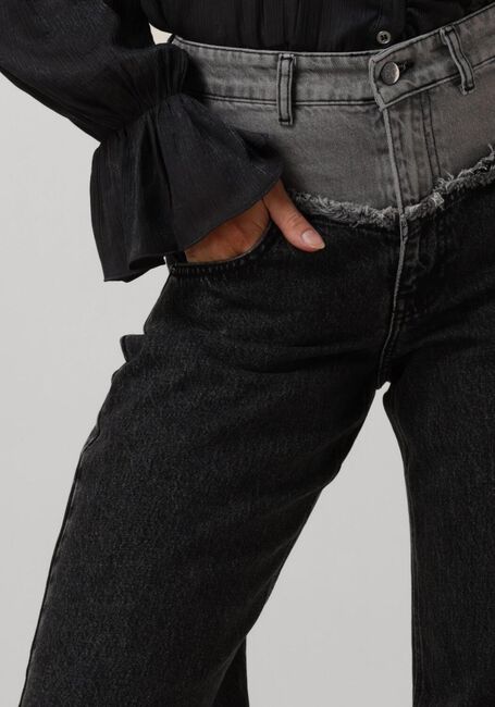 Grijze CO'COUTURE Wide jeans GREY MIX BLOCK LONG JEANS - large
