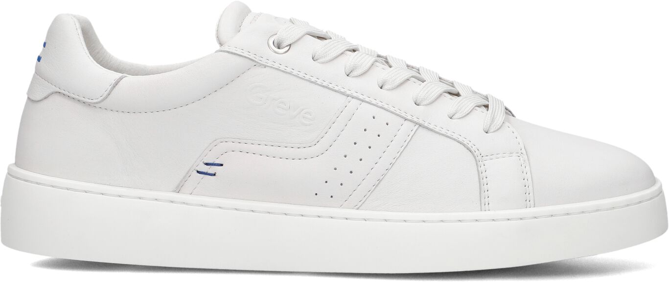 Greve Lage Sneakers Heren Wave, Maat: 47, Materiaal: Leer, Kleur: Wit afbeelding 1