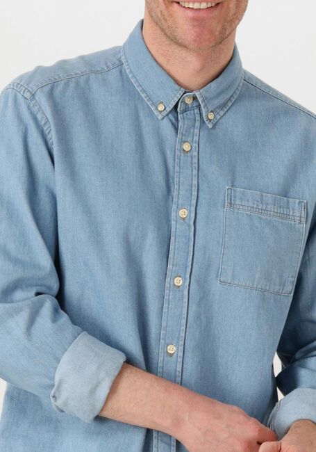 Lichtblauwe FORÉT Casual overhemd HORNET CHAMBRAY SHIRT - large