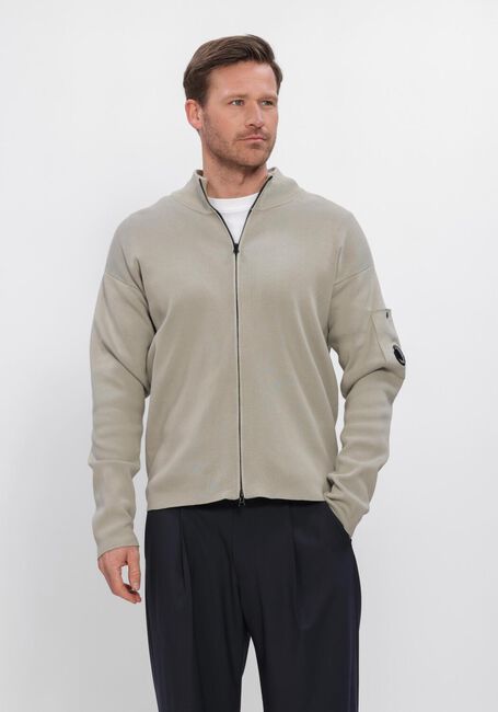 Grijze CP COMPANY Vest COTTON SEA ISLAND ZIPPED LENS CARDIGAN - large