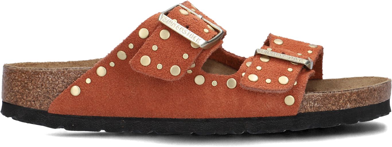 Birkenstock Slippers
Dames Arizona Rivet Border, Maat: 35, Materiaal: Suède, Kleur: Oranje