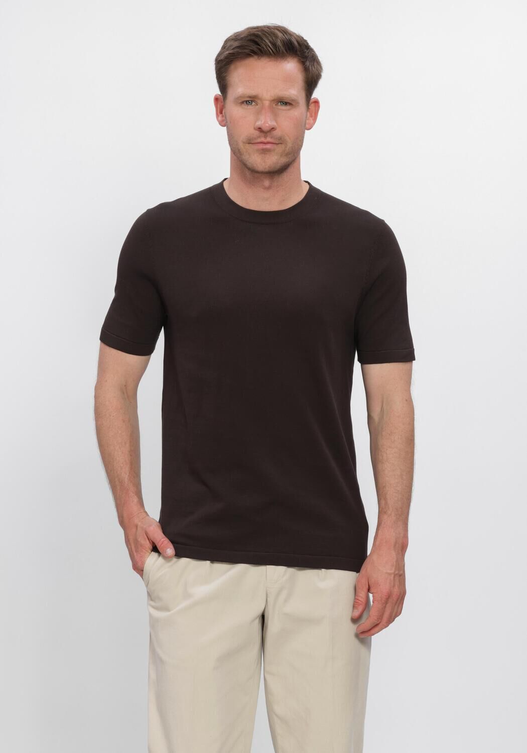 Bruine PROFUOMO Polo T-SHIRT CREW NECK SS AERO EASE - large