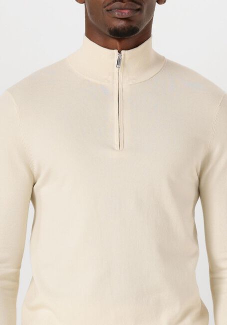 Ecru PROFUOMO Trui HALF ZIP LUXURY BASIC - large