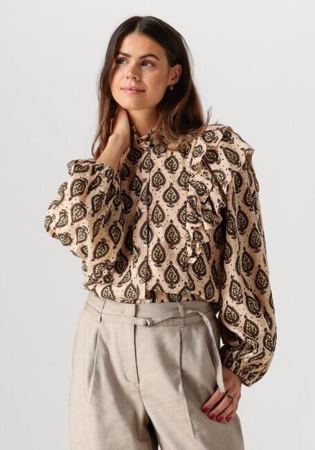 Beige SUMMUM Blouses LONGSLEEVE BLOUSE PRINT BRODERY - large