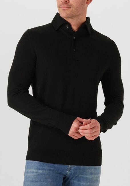 Zwarte LEURINK KNIT Polo POLO HIDDEN BUTTON DOWN - large