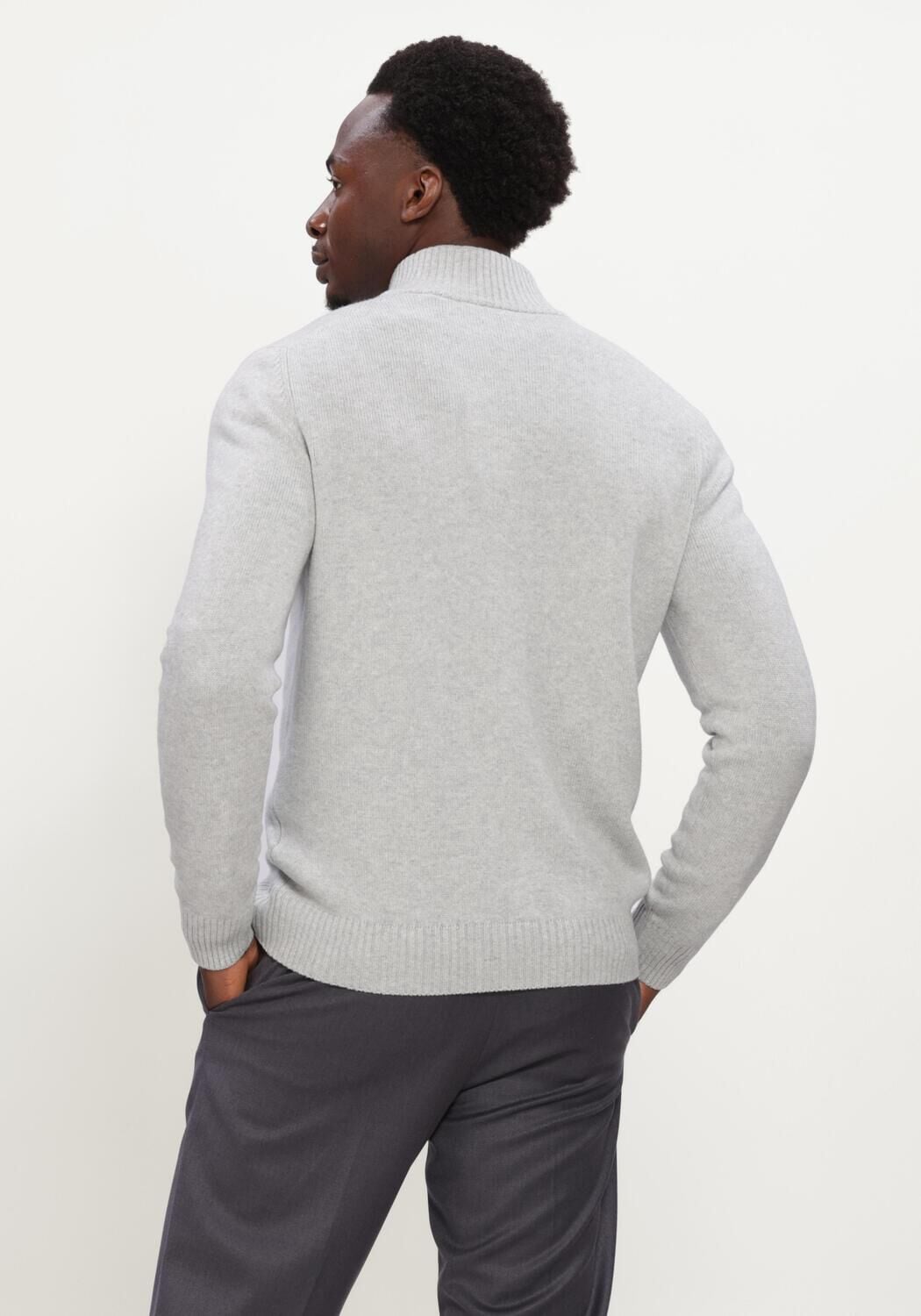 Grijze GRAN SASSO Trui MOCK ZIP - large