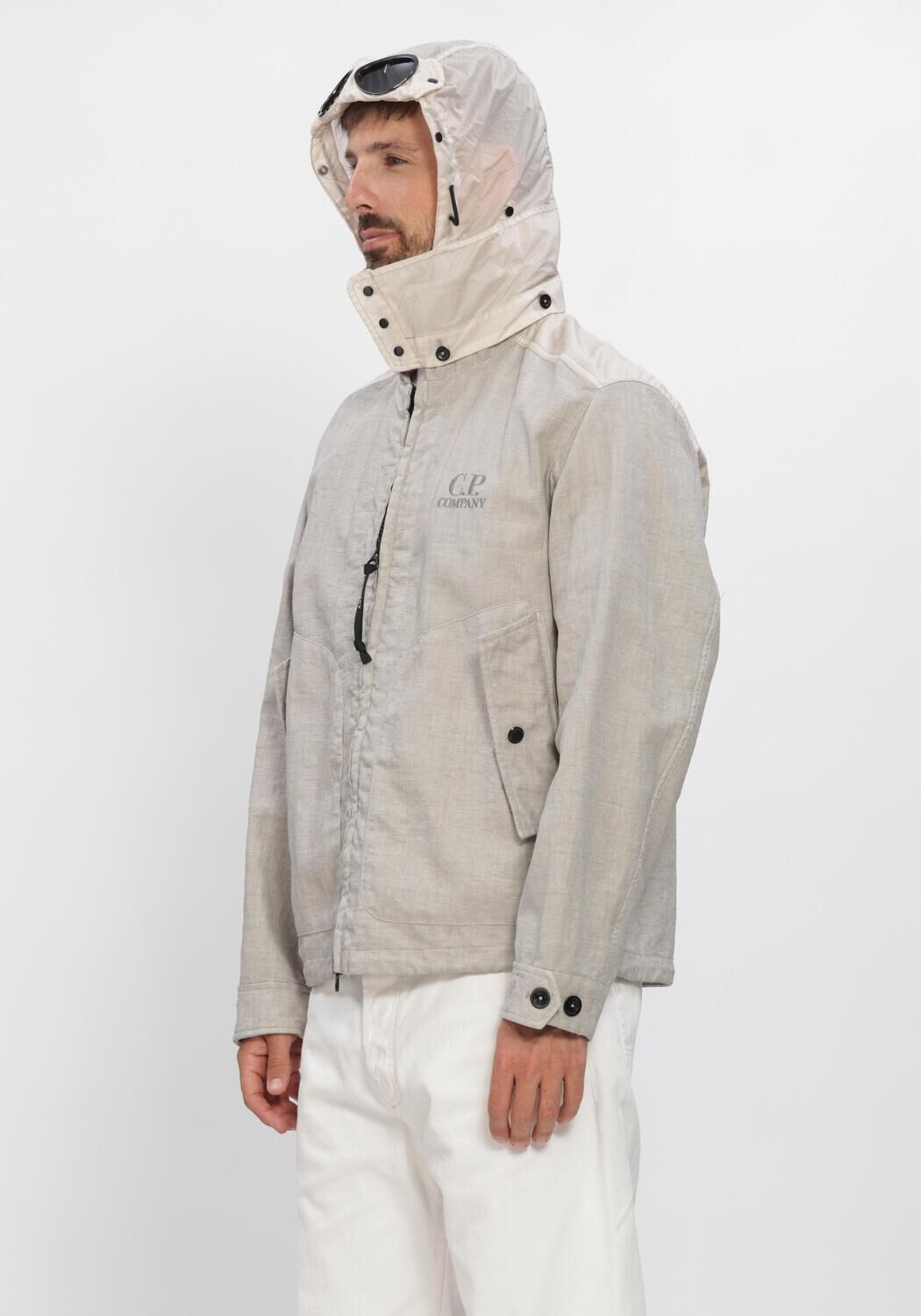 Grijze CP COMPANY Jack OUTERWEAR MEDIUM JACKET IN RAFIA-R - large