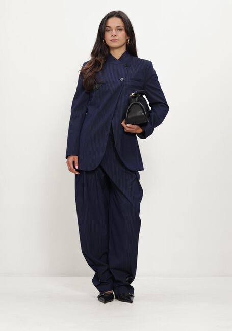 Donkerblauwe HAUTE L'AMITI&Eacute; Broeken NAVY PIN PLEAT TALL PANT - large