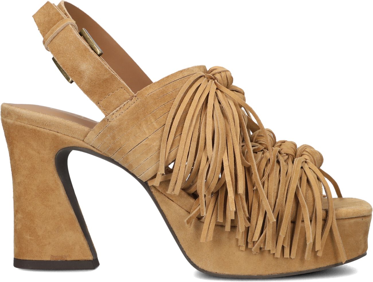 Ash Sandalen met Hak Dames Oprah, Maat: 38, Materiaal: Suède, Kleur: Camel afbeelding 1