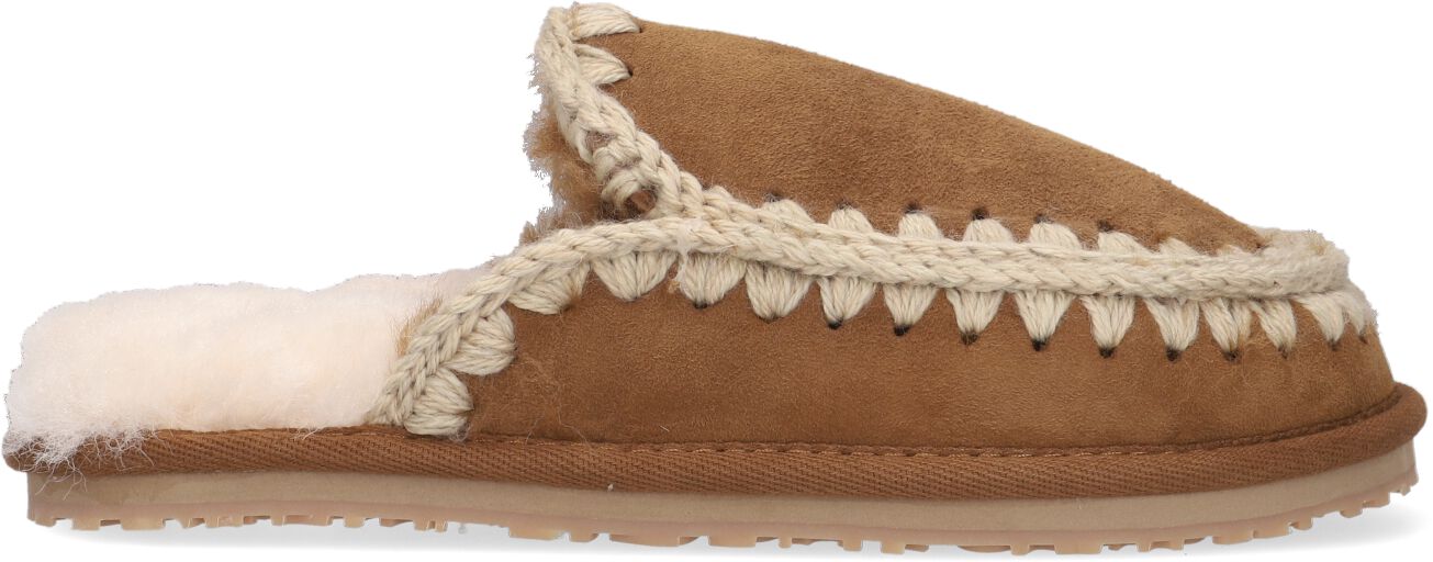 Mou Pantoffels
Dames Slipper Full Eskimo Stitch, Maat: 41, Materiaal: Suède, Kleur: Cognac
