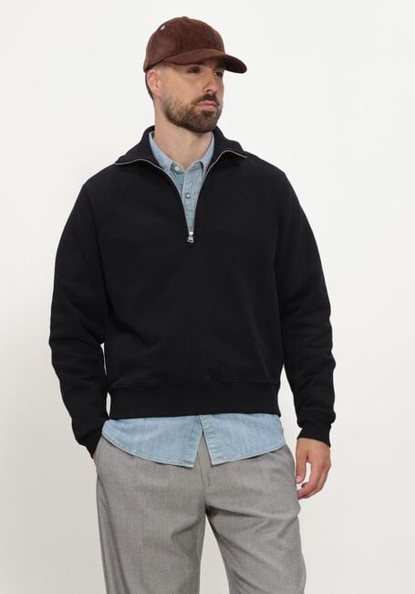 Zwarte AMI PARIS Trui QUOTA - ZIPPED SWEATSHIRT WITH TONAL EMBOSSED AMI DE COEUR - large