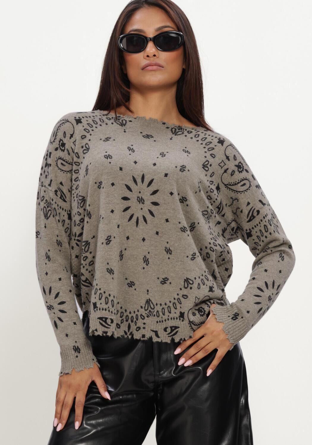Khaki KUJTEN Truien/vesten MELA BANDANA - large