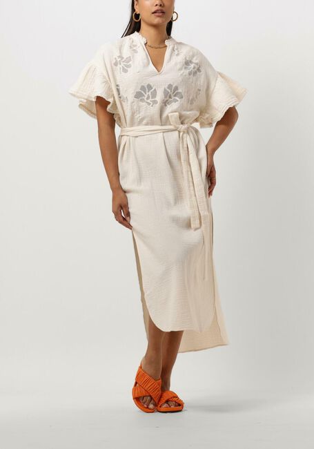 Gebroken wit SISSEL EDELBO Midi jurk CHARM ORGANIC COTTON CAFTAN - large
