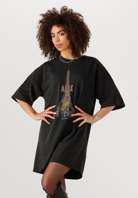 Grijze ALIX THE LABEL Mini jurk LADIES KNITTED PARIS T-SHIRT DRESS - large