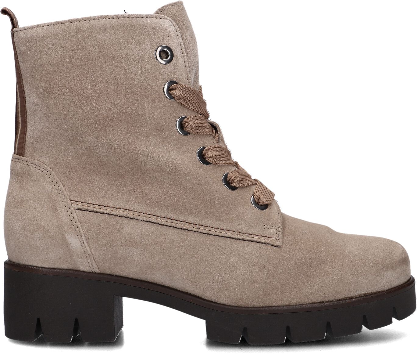 Gabor Veterboots Dames 711.3, Maat: 40,5, Materiaal: Suède, Kleur: Beige