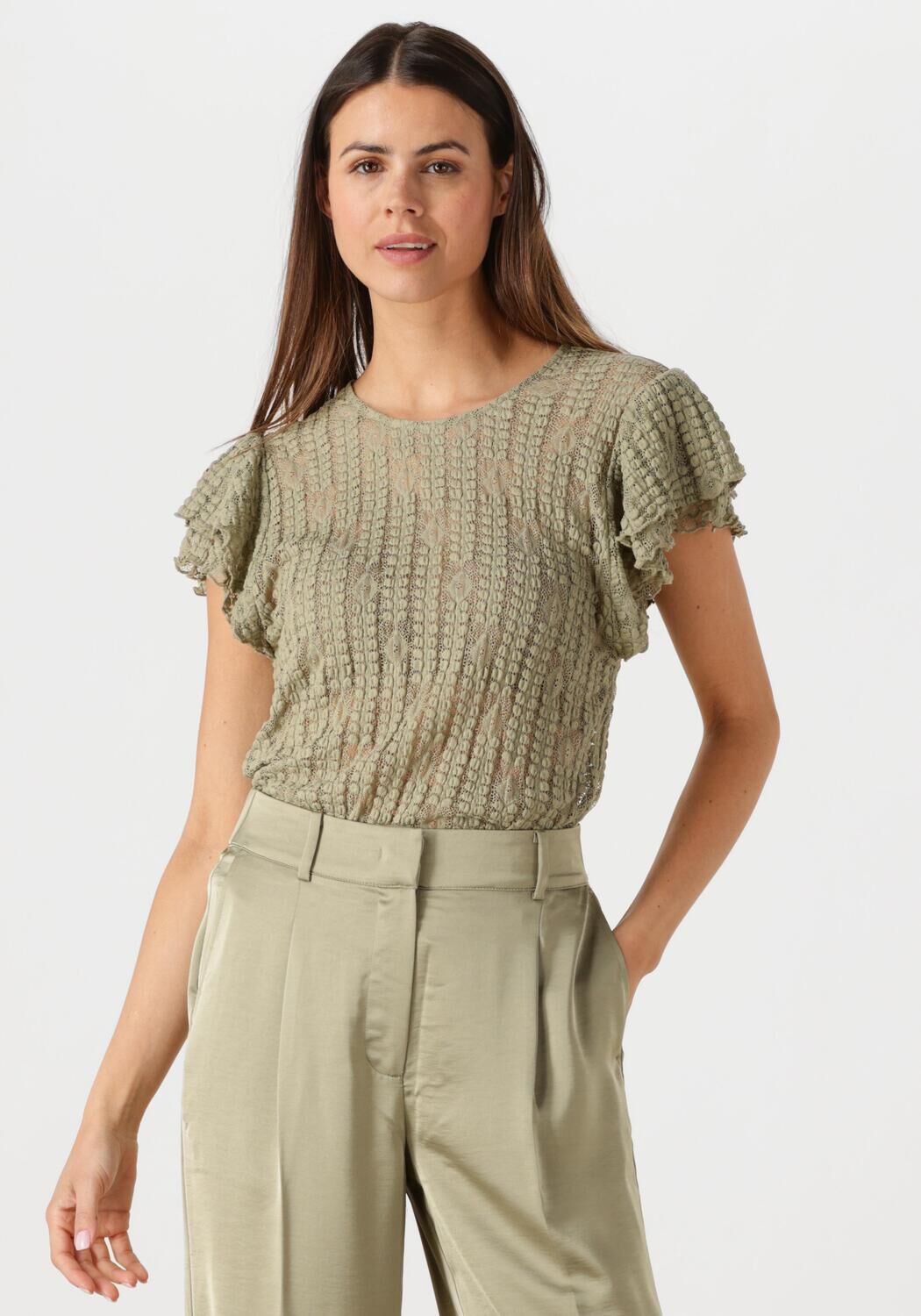 Dante6 Top Dames Marlowe Lace Top, Maat: 40, Kleur: Olijf afbeelding 1