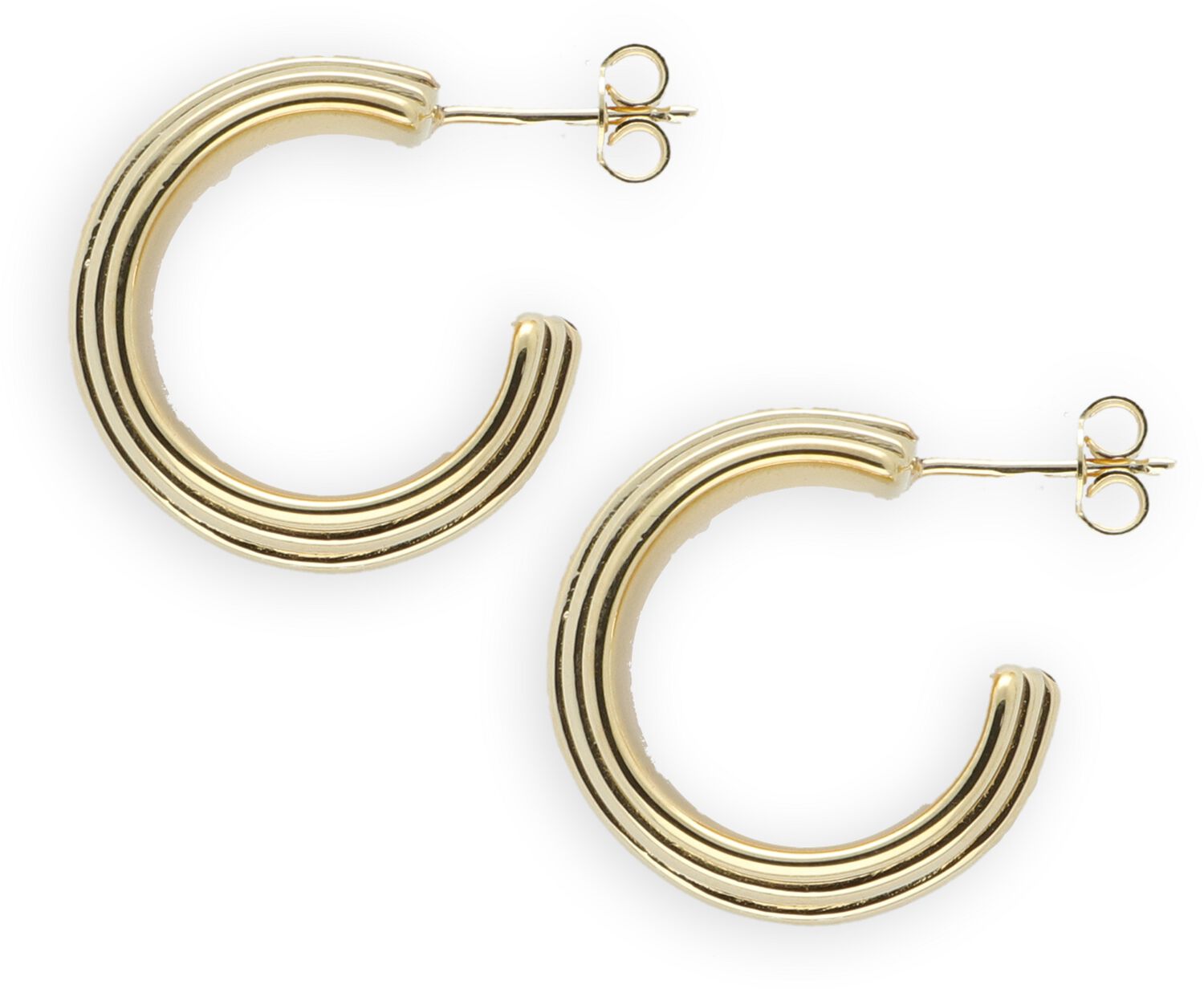 LOTT. gioielli Oorbellen Dames Bold Striped Creole S, Materiaal: Stainless steel, Kleur: Goudkleurig afbeelding 1