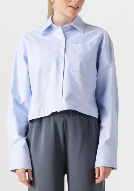 Lichtblauwe SECOND FEMALE Blouses BAULO CROPPED SHIRT - large
