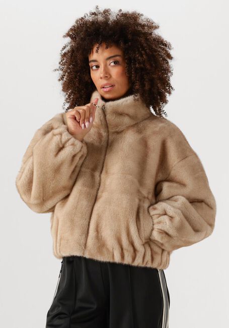 Beige CO'COUTURE Faux fur jas FERA FAUX FUR JACKET - large