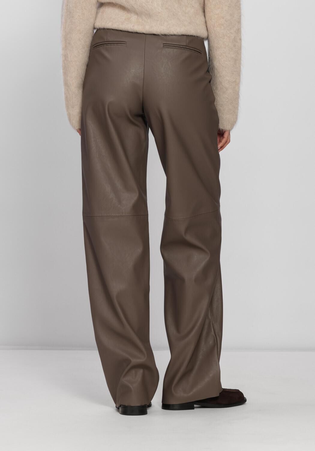 Taupe KNIT-TED Wijde broek NAOMI PANT - large