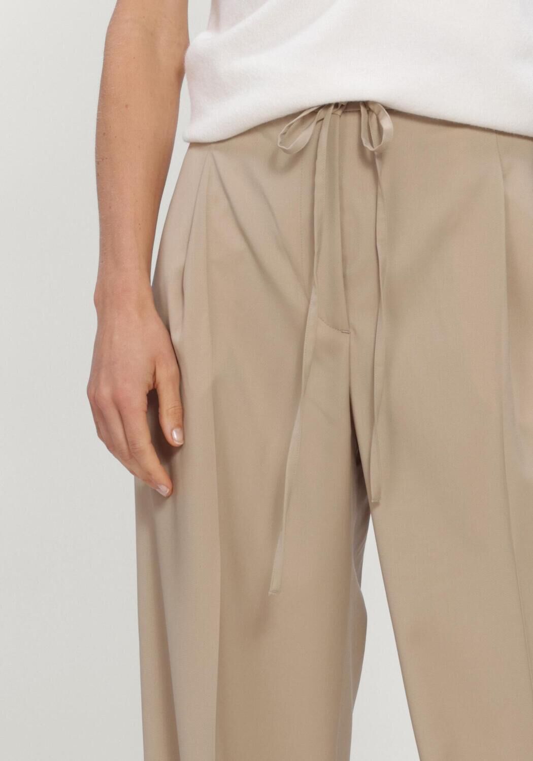 Beige ROHE Wijde broek RELAXED DRAWSTRING TROUSERS - large