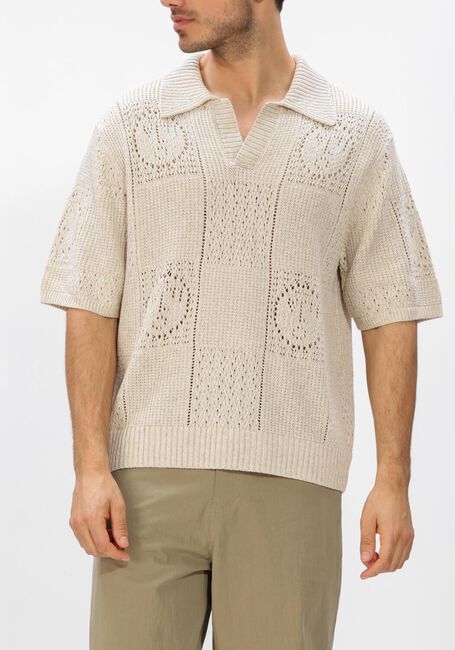 Witte OLAF HUSSEIN Polo FACE LOGO KNIT POLO - large
